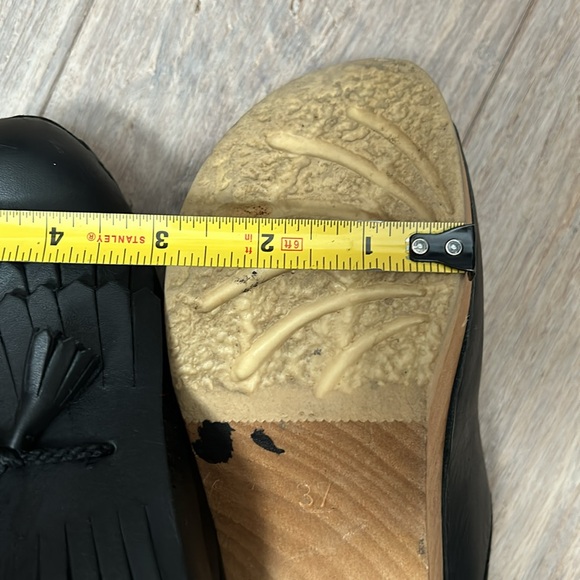 NO. 6 STORE Wooden Leather CLOGS with Tassels Size 37 handmade by Sven - Picture 15 of 16